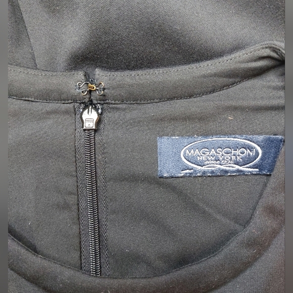 Magaschoni Fit & Flare Black Dress Women’s Size 6 Classic Preppy Office Event - Picture 5 of 9